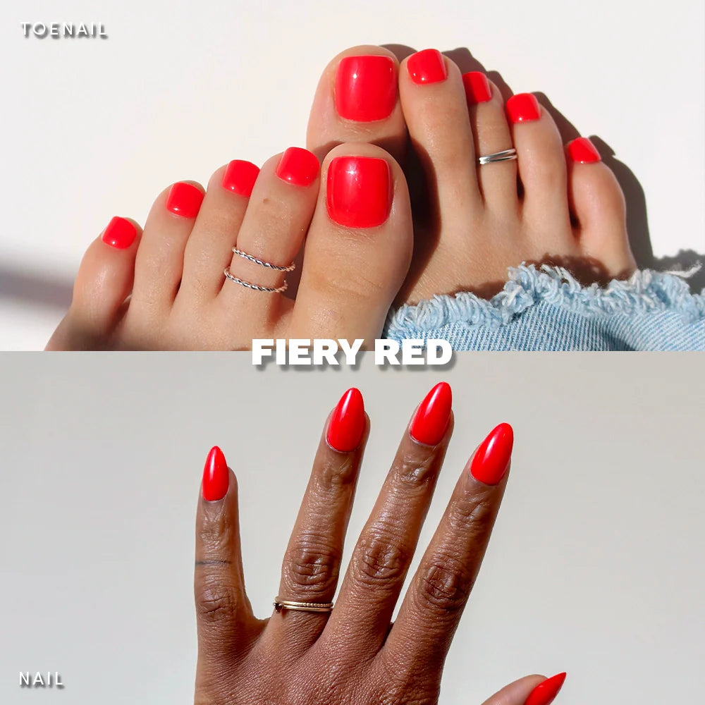 Fiery Red Mani Pedi