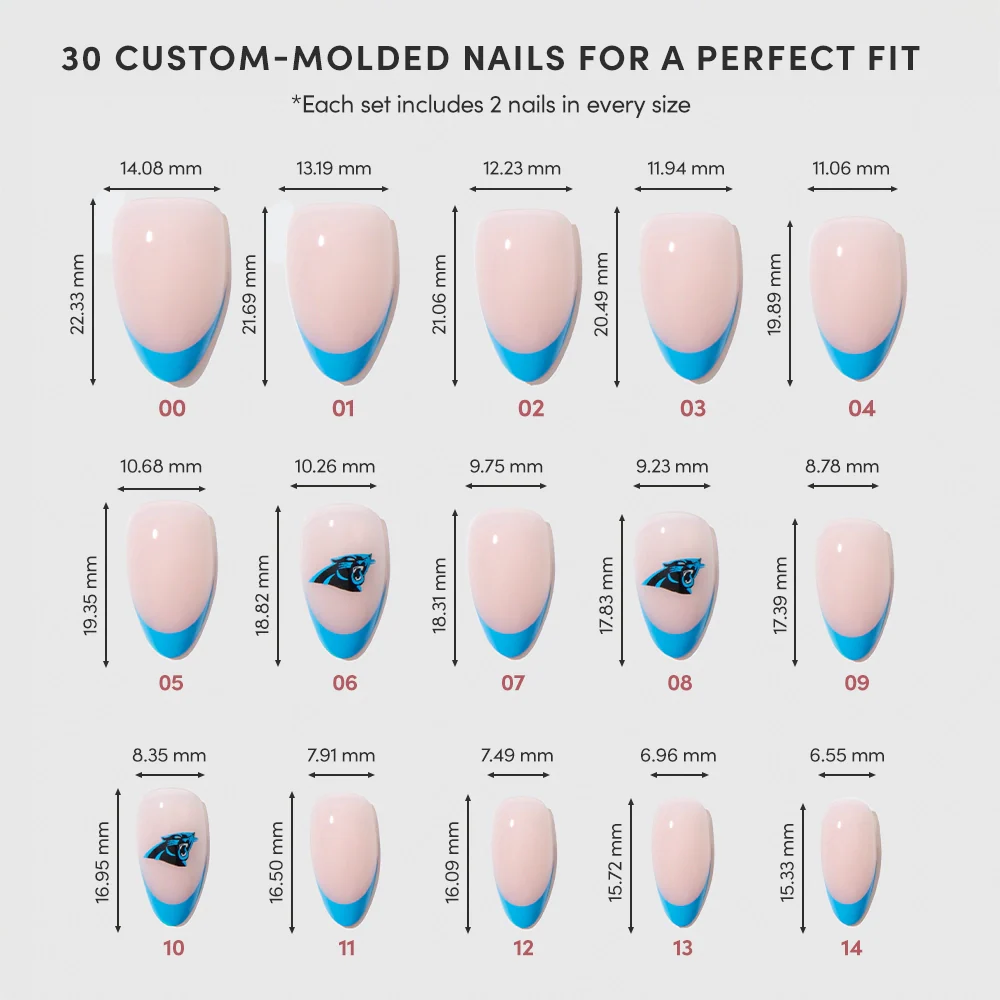 Carolina Panthers Press-On Nail Set