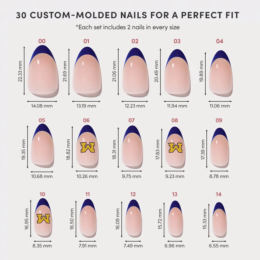 Michigan Wolverines Press-On Nail Set