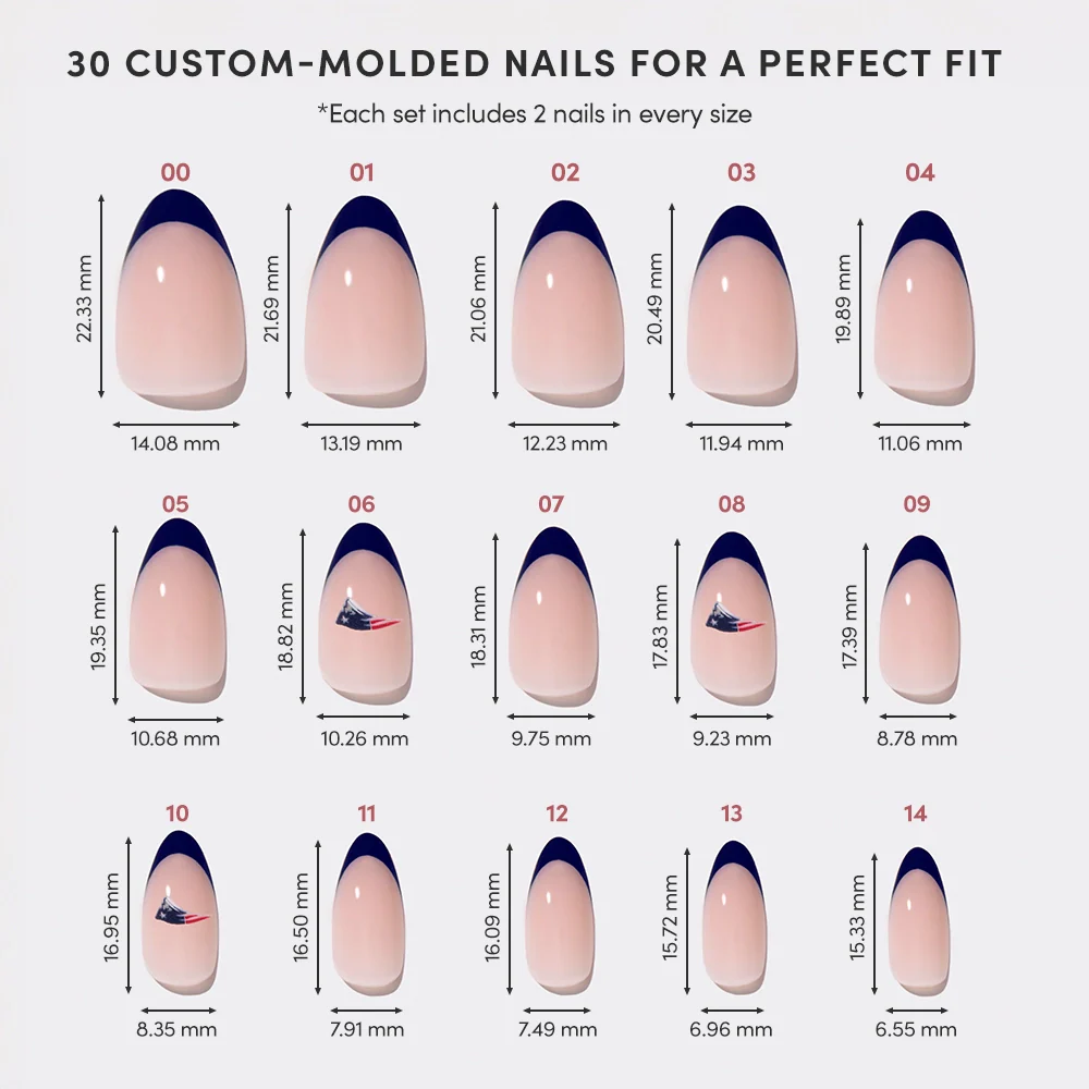 New England Patriots Press-On Nail Set