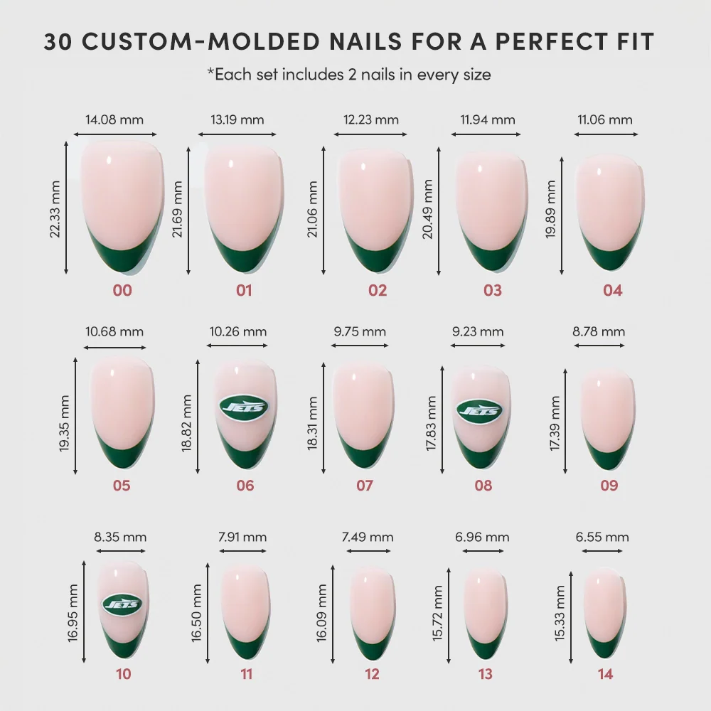 New York Jets Press-On Nail Set